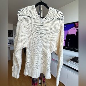 United Colors Of Benetton Cream V-Neck Sweater